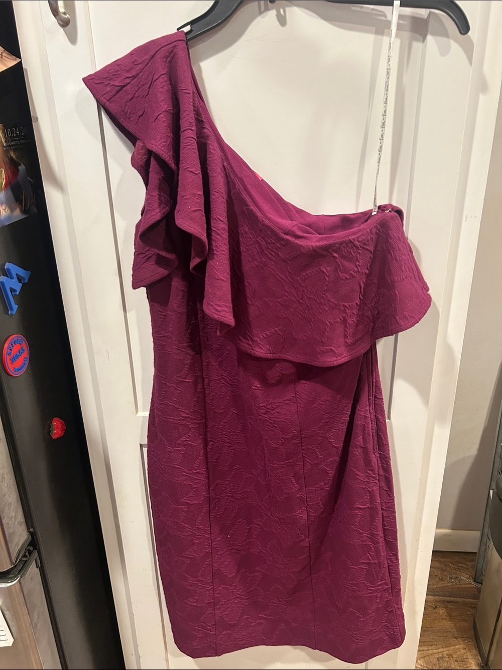 Lilly Pulitzer One-Shoulder Ruffle Dress in Magenta